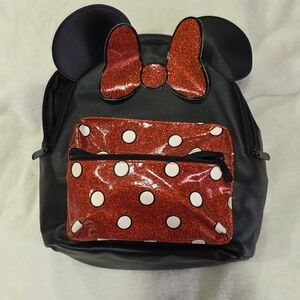 Minnie Mouse Red Glitter Mini Backpack